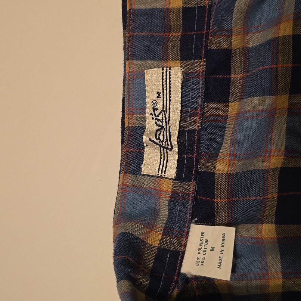 Levis Vintage 1970s Long Sleeve White Tag Button Down Blue M - Picture 3 of 3